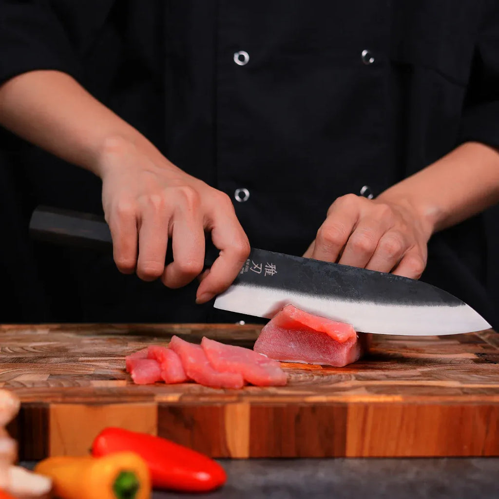 Gyuto Blue Steel Ebony Wood Handle 190mm