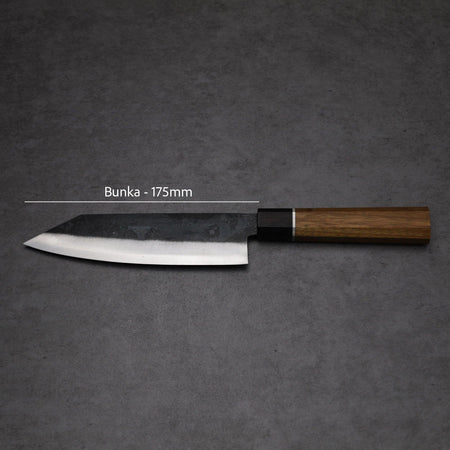 Mini Bunka Blue Steel Rosewood Handle 175mm - Lewis Knife