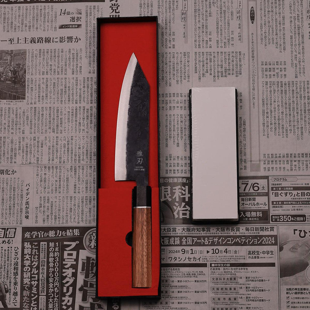 Mini Bunka Blue Steel Rosewood Handle 175mm - Lewis Knife