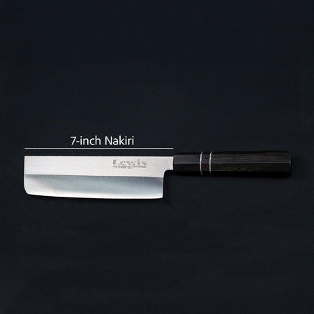 Bunka 185mm & Nakiri VG-10 Ebony Wood Handle Knife Set - Lewis Knife