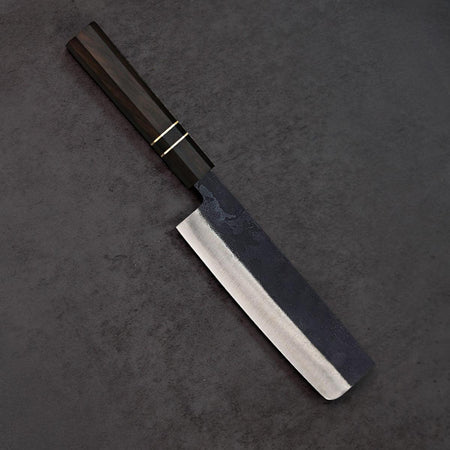 Nakiri Blue Steel Ebony Wood Handle 180mm - Lewis Knife