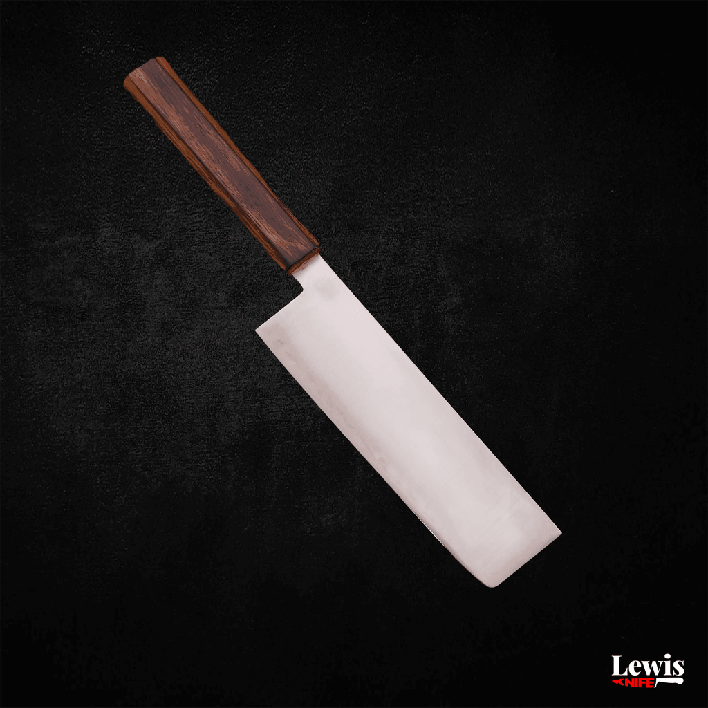 Nakiri Blue Super Polished Sumi Urushi Handle 165mm - Lewis Knife