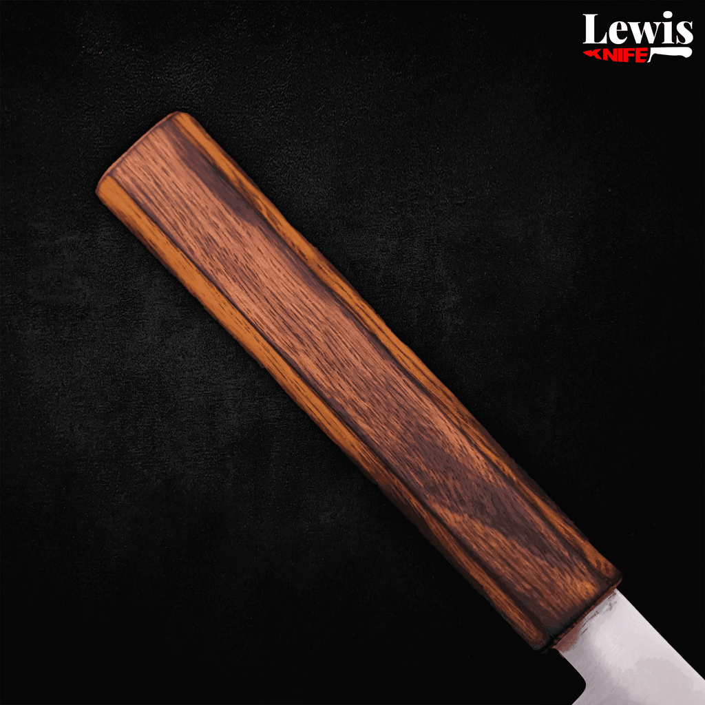 Nakiri Blue Super Polished Sumi Urushi Handle 165mm - Lewis Knife