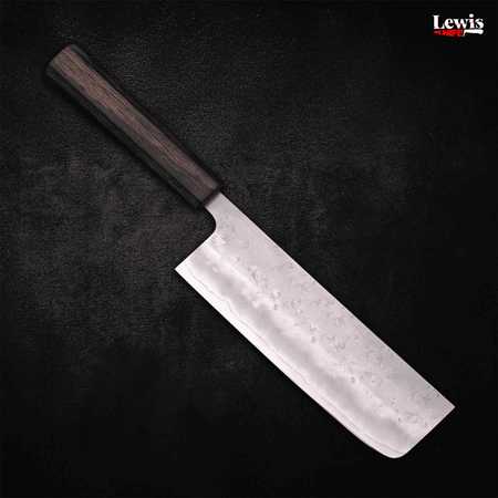 Nakiri Silver Steel #3 Nashiji Sumi Urushi Handle 165mm - Lewis Knife