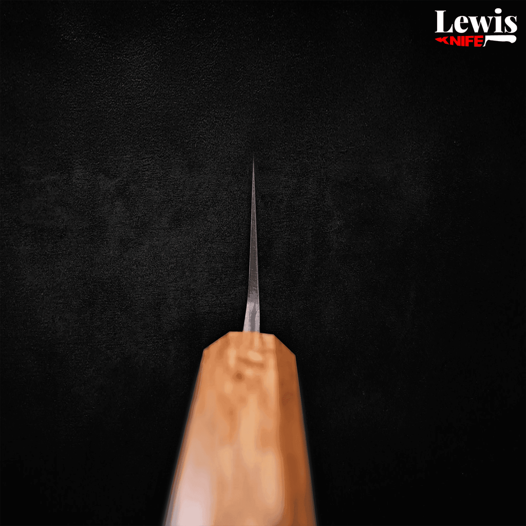 Nakiri Stainless Clad White steel #2 Polished Yaki Urushi Handle 165mm - Lewis Knife