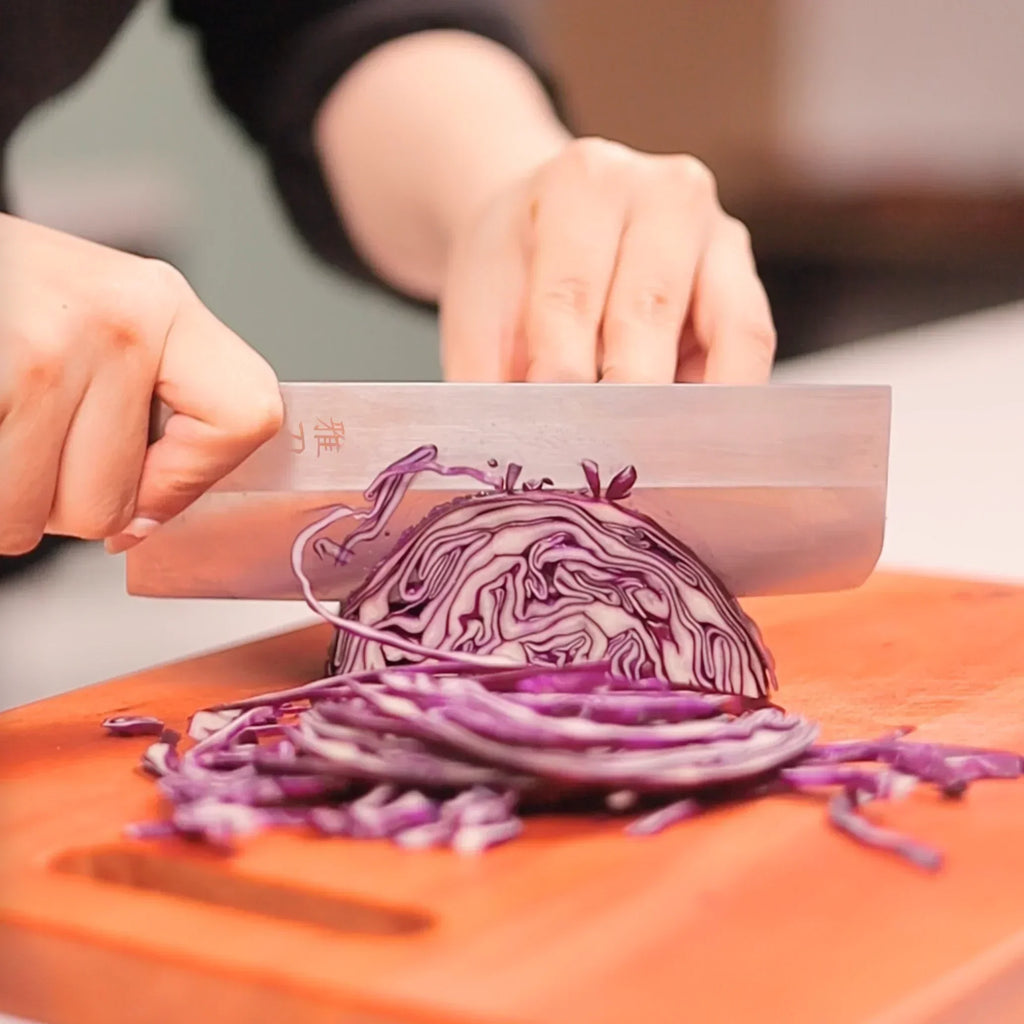 Nakiri VG-10 rosewood knife for fast, precise vegetable slicing