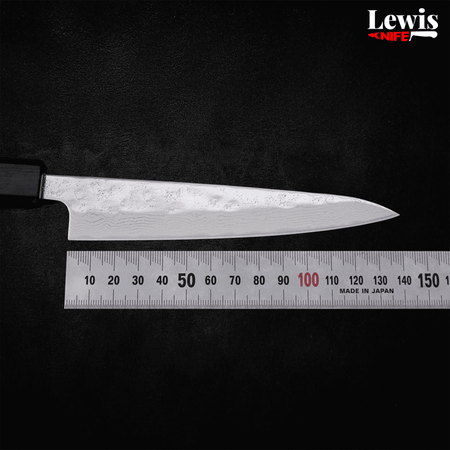 Petty AUS-10 Nashiji Damascus Dark-Blue Urushi Handle 135mm - Lewis Knife