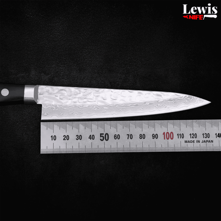 Petty AUS-10 Tsuchime Damascus Western Black Handle 135mm - Lewis Knife
