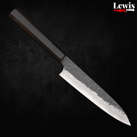 Petty SG-2 Kurouchi Tsuchime Buffalo Ebony Handle 150mm - Lewis Knife