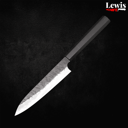 Petty SG-2 Kurouchi Tsuchime Buffalo Ebony Handle 150mm - Lewis Knife