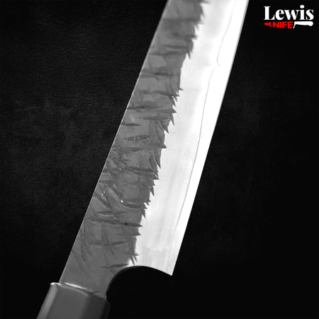 Petty SG-2 Kurouchi Tsuchime Buffalo Ebony Handle 150mm - Lewis Knife