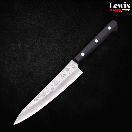 Petty Silver Steel #3 Nashiji Western Black Handle 135mm - Lewis Knife