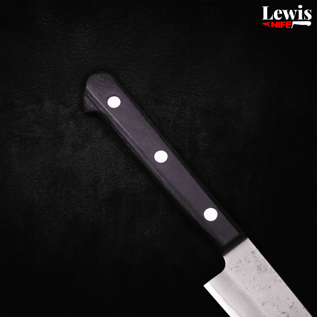 Petty Silver Steel #3 Nashiji Western Black Handle 135mm - Lewis Knife