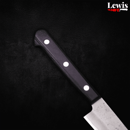 Petty Silver Steel #3 Nashiji Western Black Handle 135mm - Lewis Knife