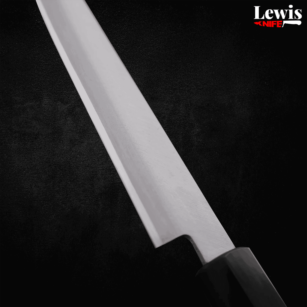 Petty Stainless Clad Blue Super Polished Shitan Handle 150mm - Lewis Knife