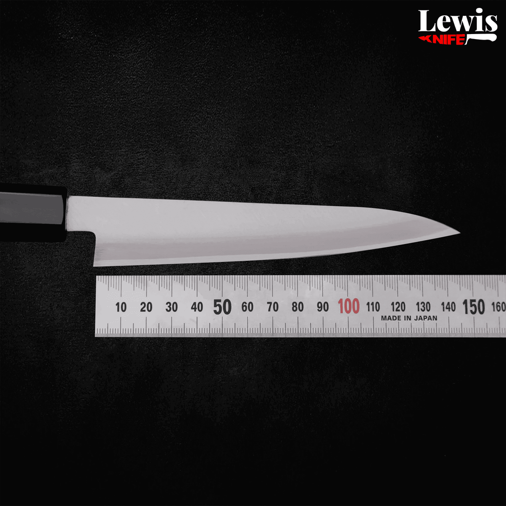 Petty Stainless Clad Blue Super Polished Shitan Handle 150mm - Lewis Knife