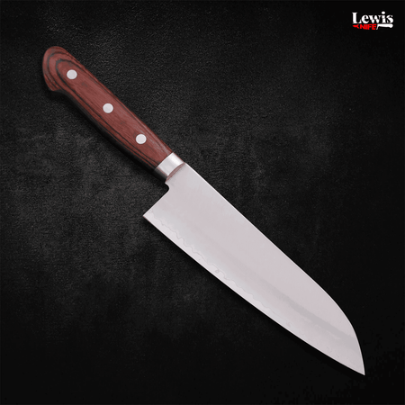 Santoku VG-1 Polished Western Mahogany Handle 170mm - Lewis Knife