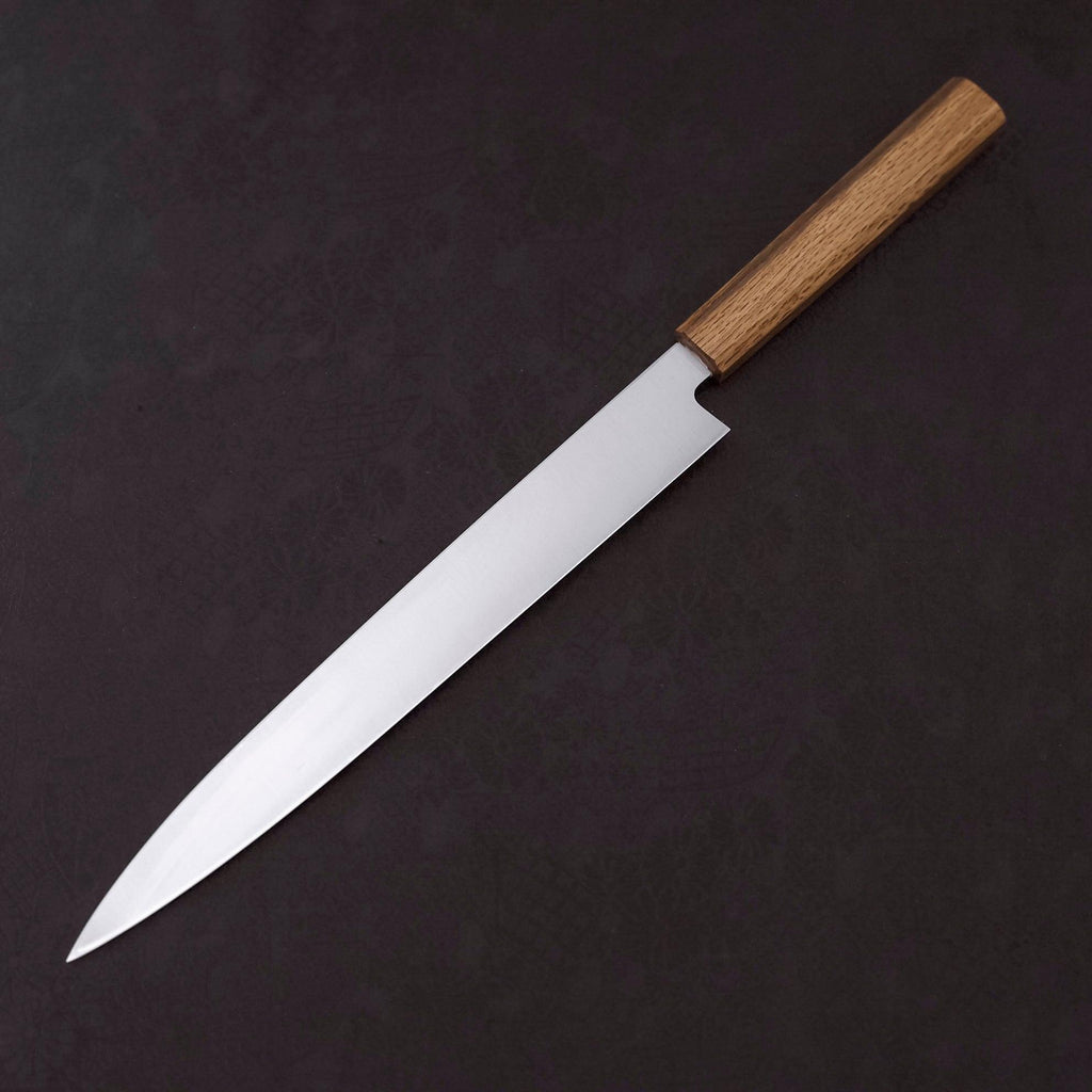 Yanagiba AUS-8 Polished Oak Handle 270mm - Lewis Knife