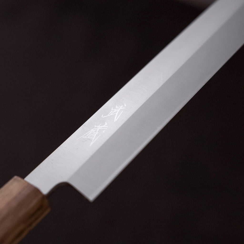 Yanagiba AUS-8 Polished Oak Handle 270mm - Lewis Knife